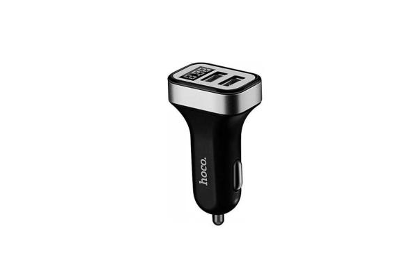 HOCO avtopolnilec Z3 adapter 2xUSB 3,1 QC z ekranom - črn