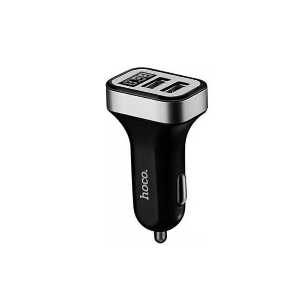 HOCO avtopolnilec Z3 adapter 2xUSB 3,1 QC z ekranom - črn