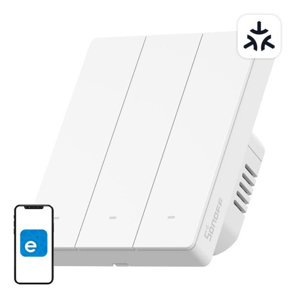 Inteligentni stenski stikalo WiFi SONOFF M5-3C-80W Matter (3-kanalni, za okvir)